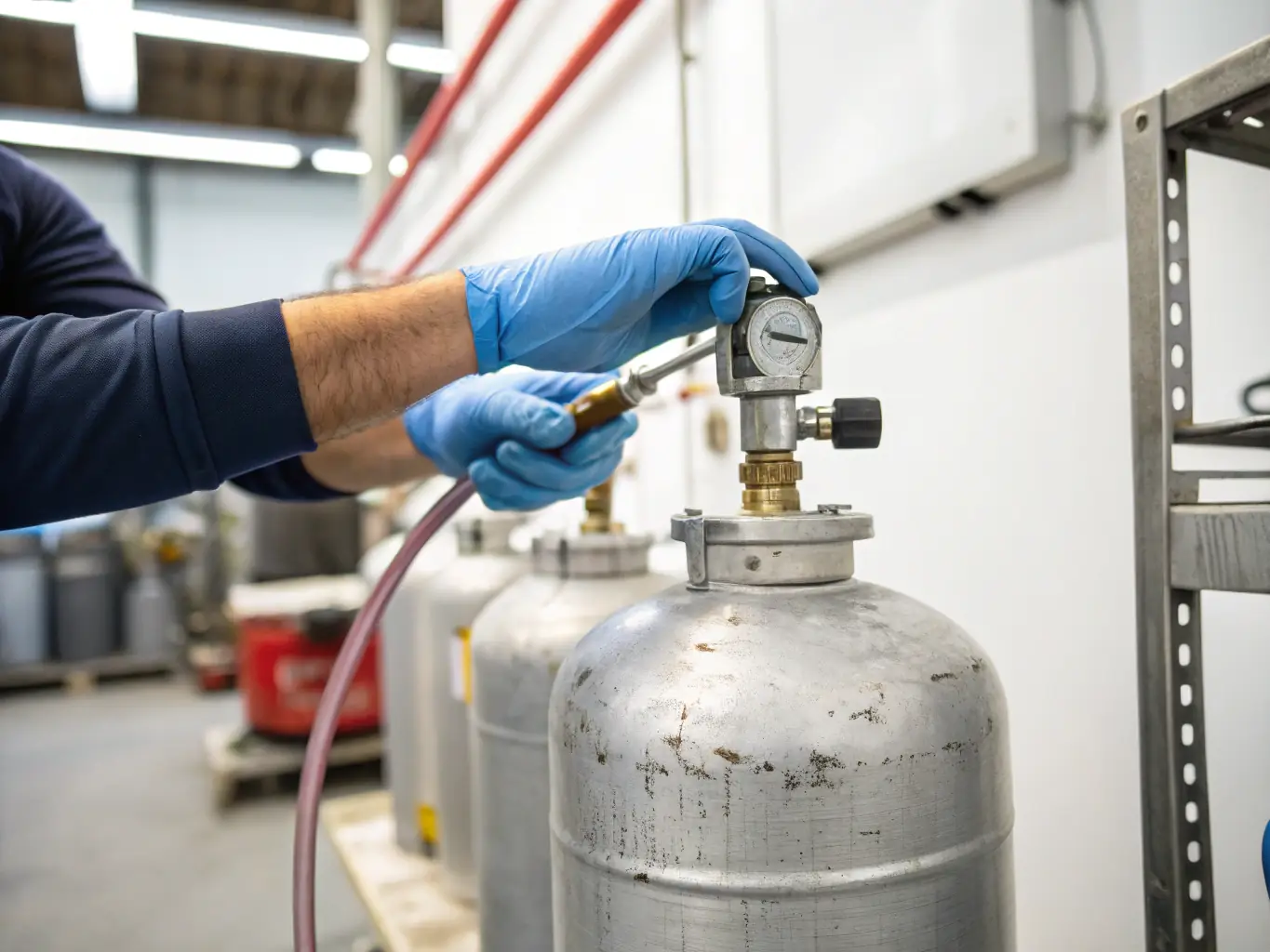 Inspector examining a valve with detailed measurement tools in a professional setting, emphasizing ValvTech's rigorous technical inspection and certification processes.